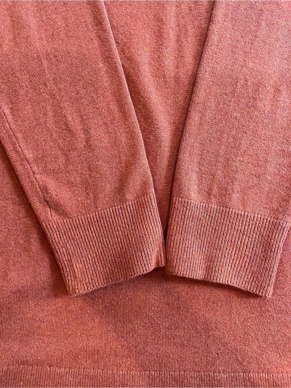 Duluth Trading Co Women’s V‑Neck Sweater in Burnt Orange